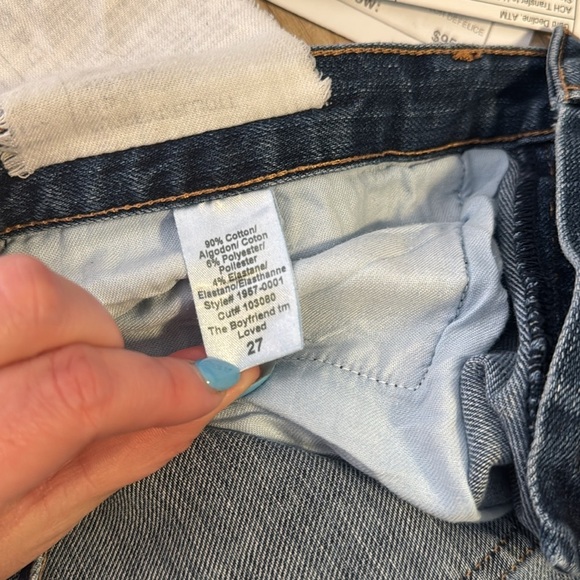 Current/Elliott Blue The Boyfriend Loved Straight Leg Casual Relax Fit Jeans 27 - Picture 9 of 9
